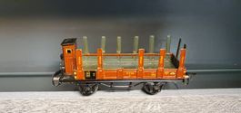 MÄRKLIN:0: ANTIKER RUNGENWAGEN BRAUN 17720