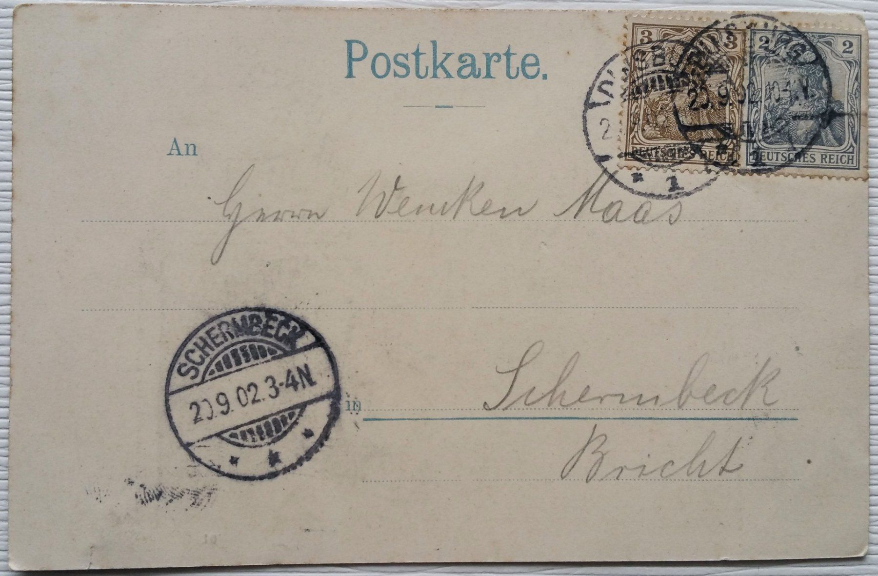 Cartoline postali: AK Ansichtskarte, Mädchen mit Puppe (XV), 1902 – Usato da Oberriet SG venduto da Manick 2