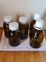 9 Stück  Braunglas Flacon (6 Fl à 160ml + 2 Fl à 200 ml)