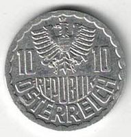 10 Groschen Münze - Adler - Österreich 1991