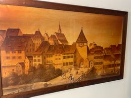 Grosses Ölgemälde Rheintor Basel 1839