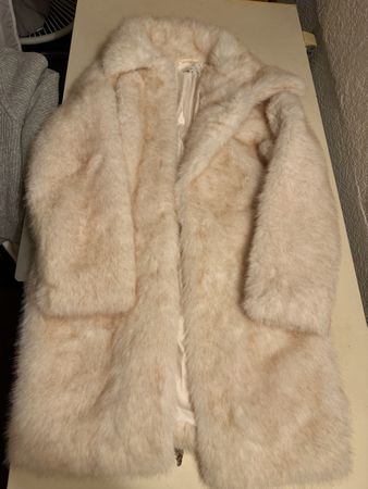 Kunstfell Mantel beige Grösse S neuwertig