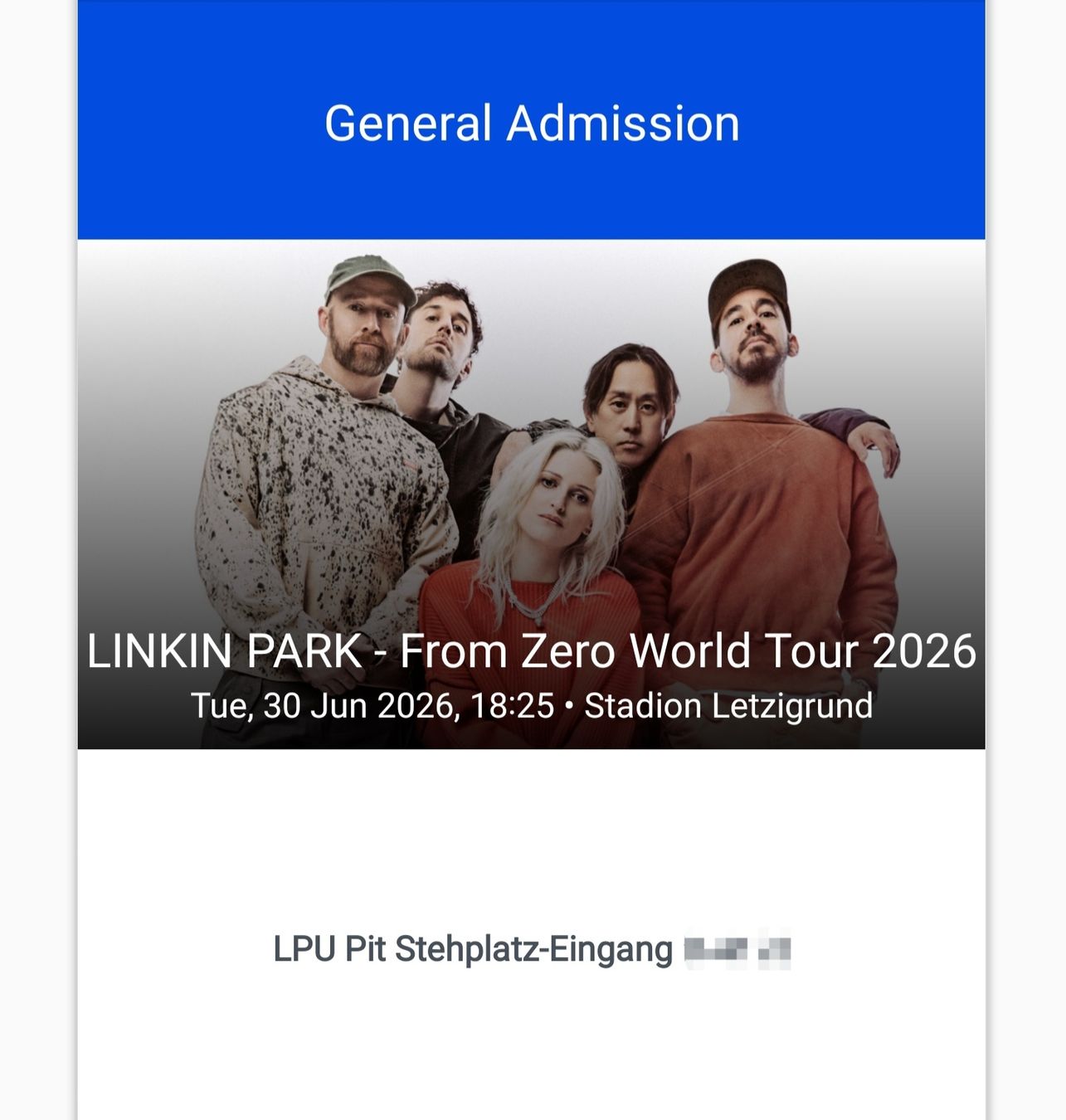 Biglietti: Linkin Park 2026 LPU pit stehplatz – Nuovo (secondo la descrizione) da Thalwil venduto da crirvr 1