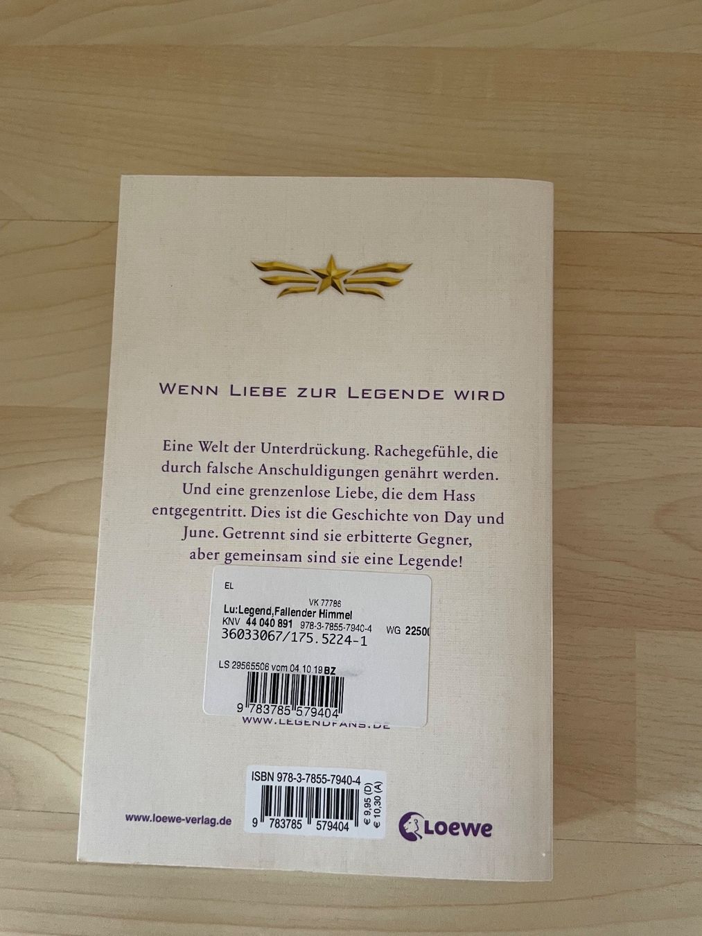 Libri: Legend-Trilogie von Marie Lu – Usato da Toffen venduto da cena_st 2