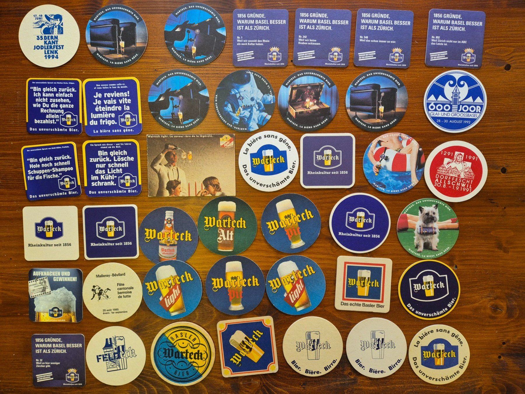 Warteck Untersetzer: Bierdeckel Brauerei Warteck – Gebraucht aus St.Gallen von Stocken64