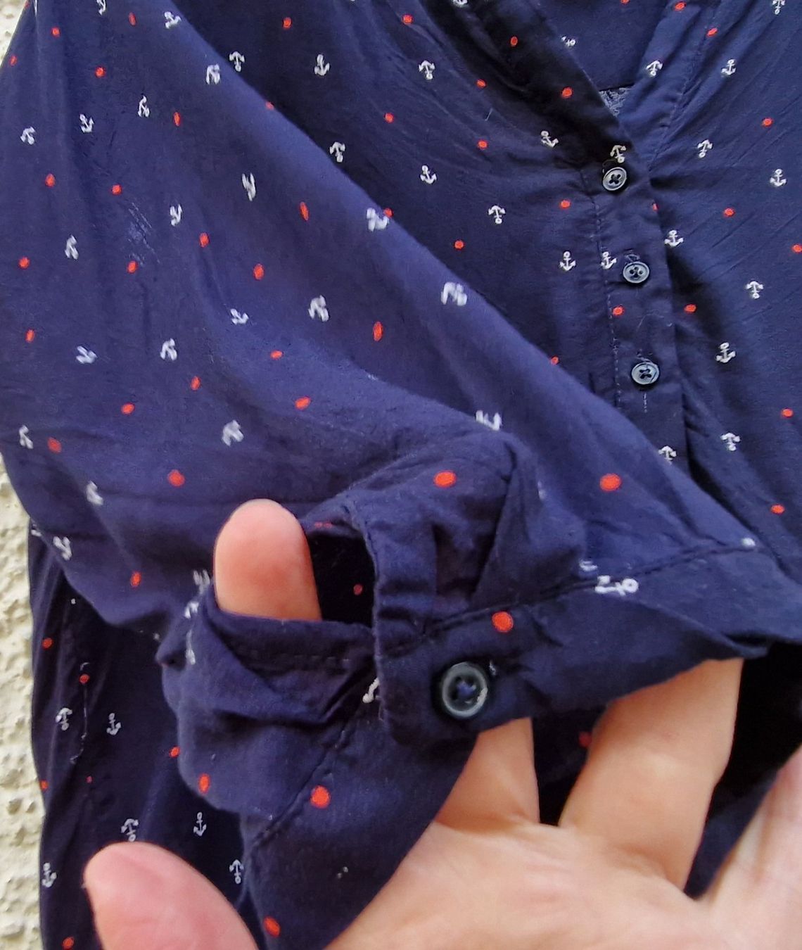 Camicette: Bluse / Tunika blau Rockabilly,Anker/Polka Dots,Gr.36 – Usato da Siblingen venduto da Vany_McDougall 5