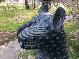 2 "BENIN Bronze" LEOPARDEN - 150 Kilo Handarbeit !