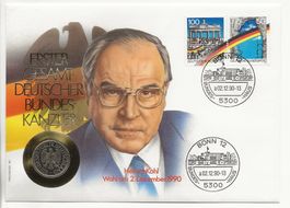 Münzbrief Erster Gesamtdeutscher Kanzler Helmut Kohl 1990