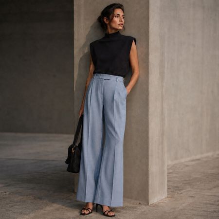 ZARA Hellblaue Zara Hose, Wide Leg Gr.M NEU 69.90
