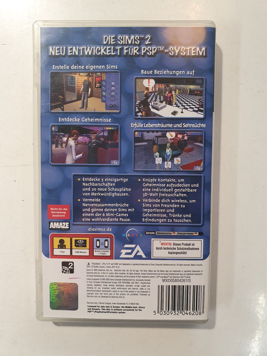 Tutti i DVDs: UMD Video for PSP - Die Sims 2 – Usato da Zürich venduto da loosebone 1