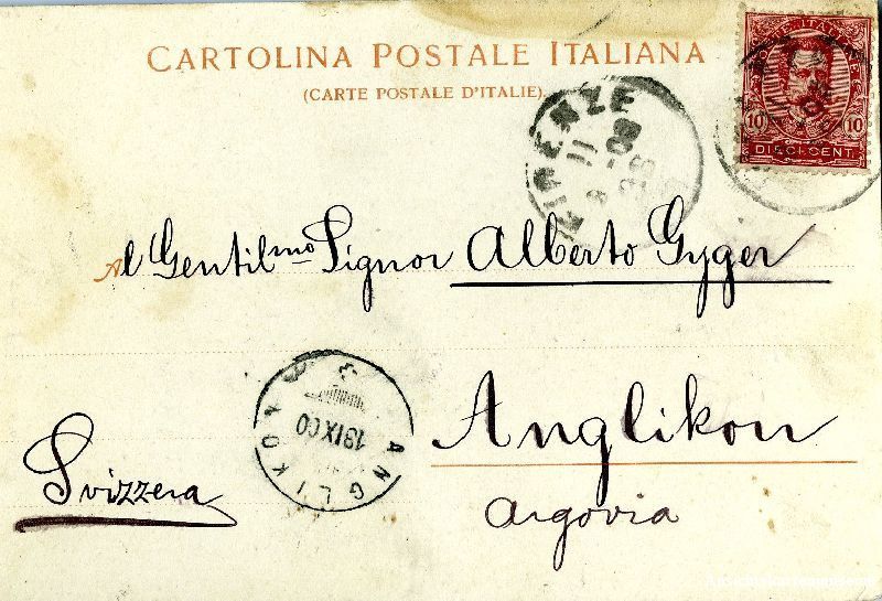 Cartoline postali: Firenze - Piazza Vittorio Emanuele 1900 – Usato da Emmenbrücke venduto da teestube 1