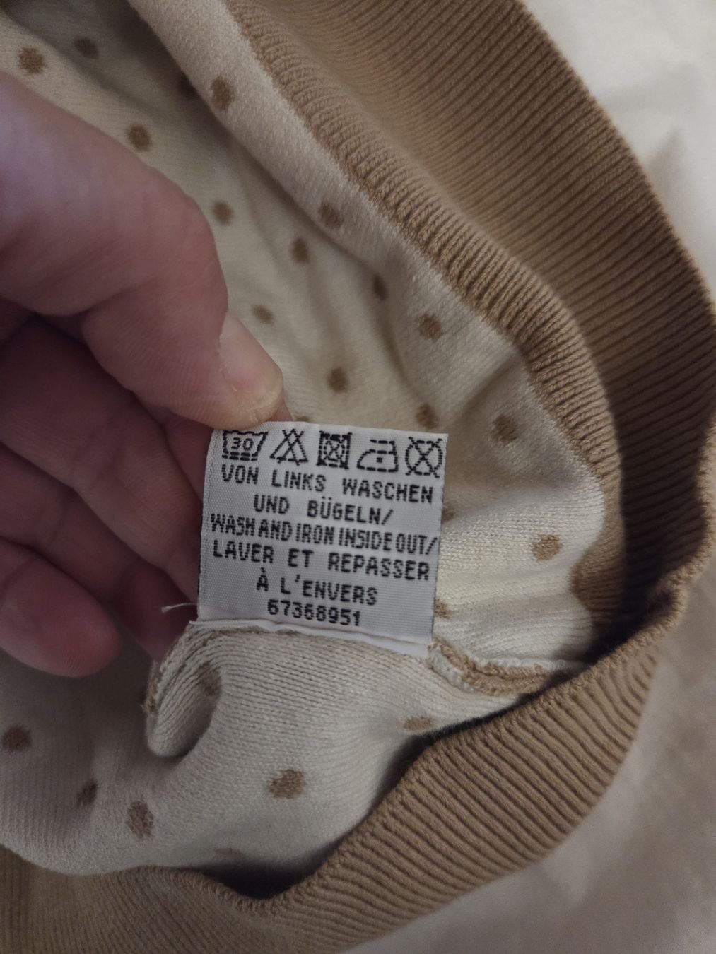 Peter Hahn Giacche: Peter Hahn Strickjacke, beige mit Punktmuster, Gr. 40 – Nuovo (secondo la descrizione) da Busswil BE venduto da Angy1974 5