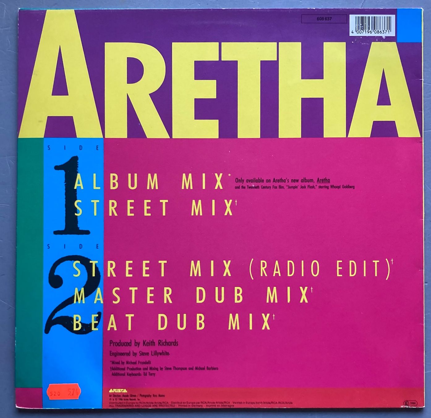 Dischi in vinile: ARETHA FRANKLIN - JUMPIN' JACK FLASH – Usato da Poliez-Pittet venduto da Newtown-Records 1