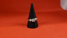 Goldiger Damenring mit Zirkonia Steinen, Grösse 54 💍