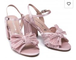 Neu: Tamaris »CALLIE« rosé Sandalette Gr. 38  /Plissee-Optik