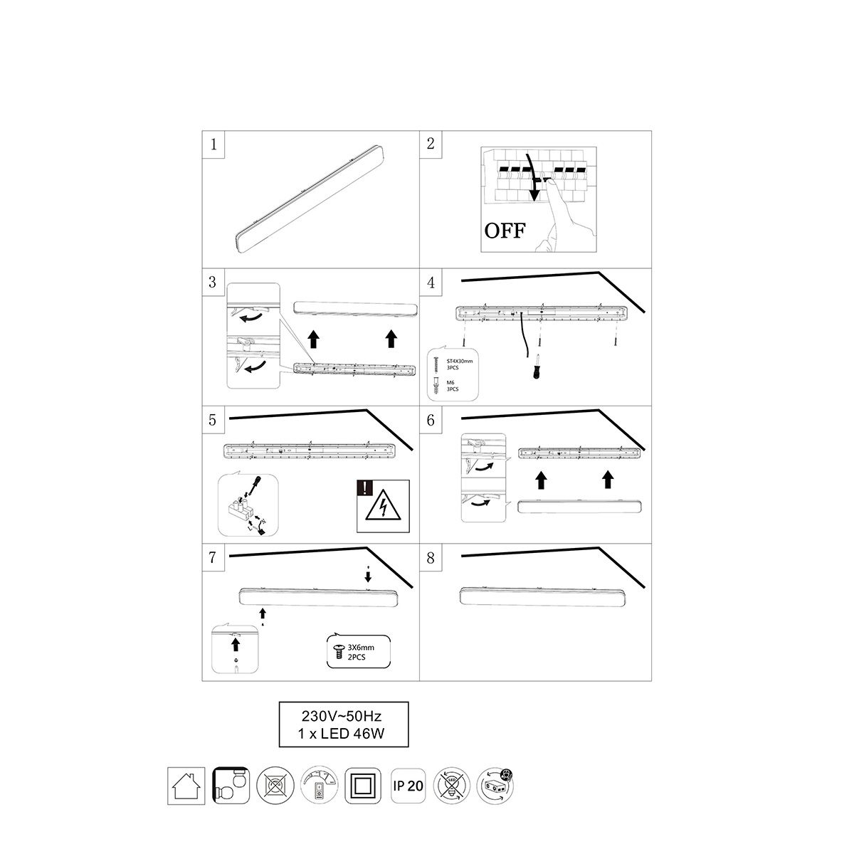 Kronleuchter & Deckenlampen: Deckenleuchte, 4000K, 120 cm x 17 cm – Neu (gemäss Beschreibung) aus Kreuzlingen von Smart-Light 5