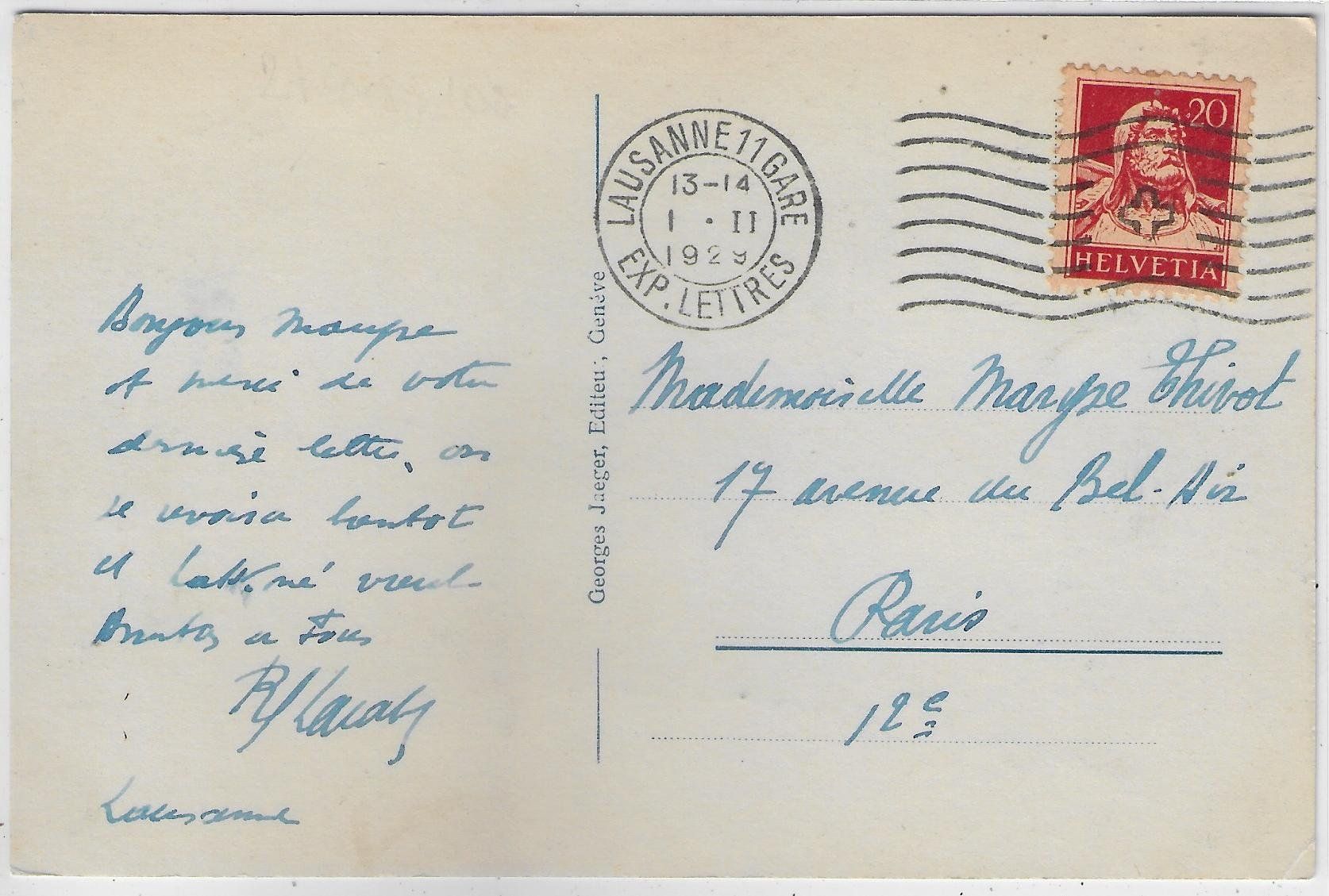 Cartoline postali: Geneve - Le Bateau Express du Soir – Usato da Ettingen venduto da Kartenplanet 1
