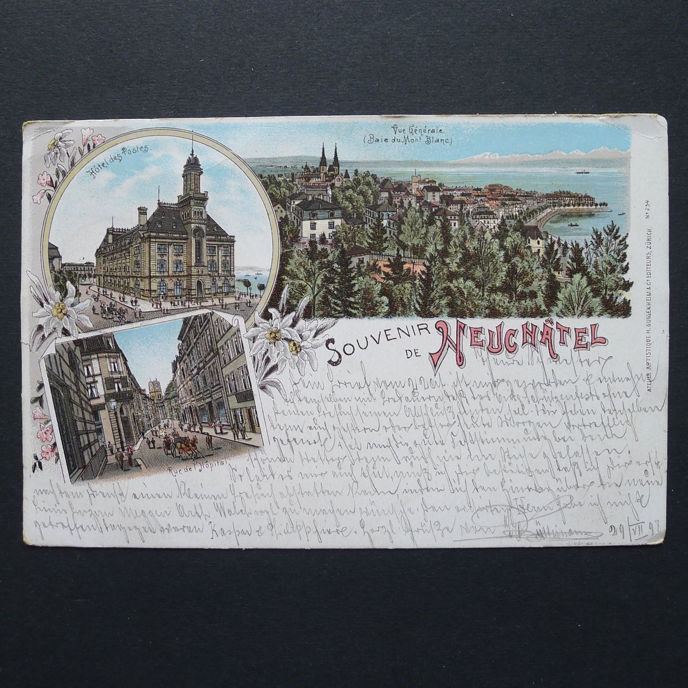 Cartoline postali: 1898, NEUCHÂTEL NE, Litho, antike Ansichtskarte – Usato da Ebikon venduto da SilvioFreund