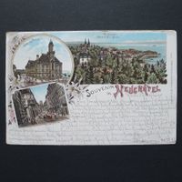 1898, NEUCHÂTEL NE, Litho, antike Ansichtskarte