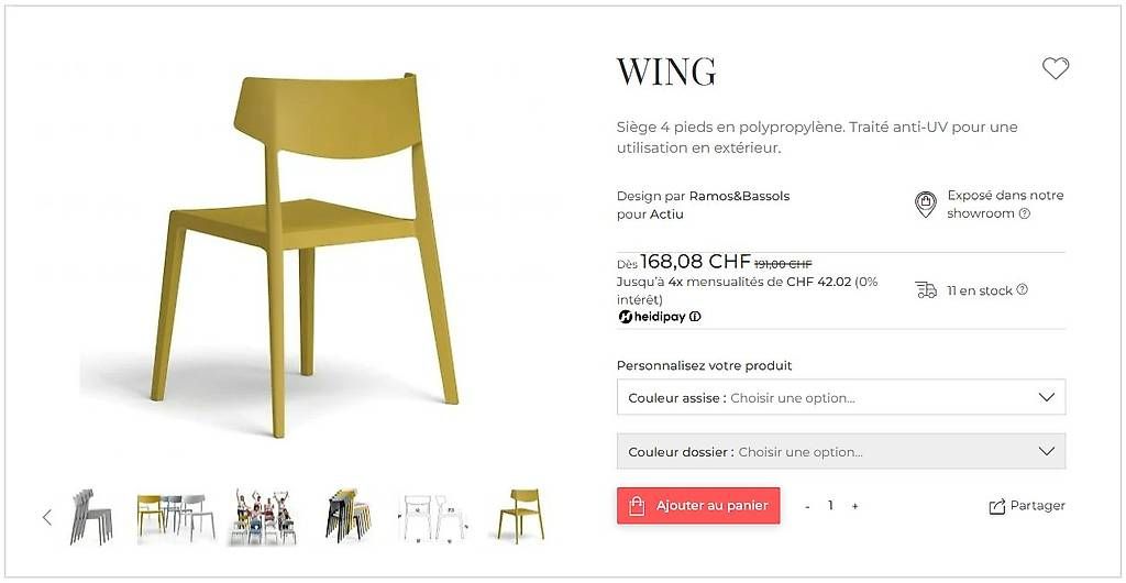 Chaises: chaise design wing actiu couleur moutarde – D'occasion à St-Maurice par sorcerer 2
