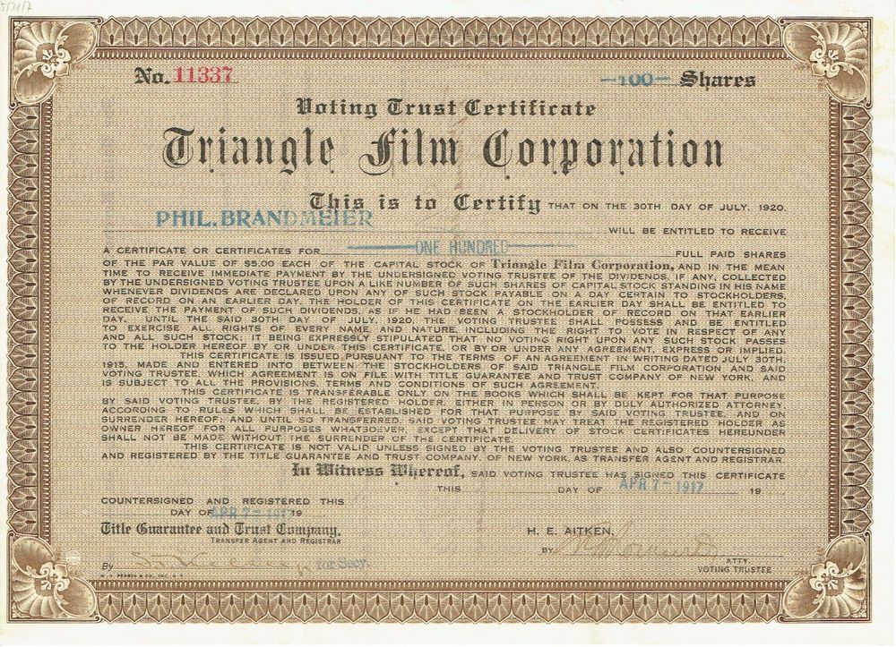 Triangle Film Corporation (Stummfilmzeit) Kaufen auf Ricardo