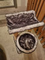 Katzenbaum mit Plüschbezug schwarz weiss - guter Zustand