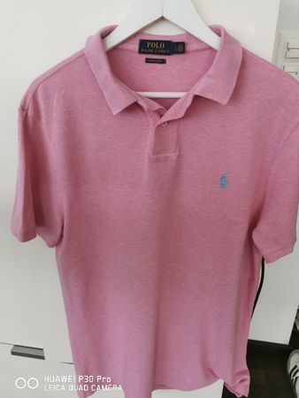 Polo Shirt Ralph Lauren, rosa, Gr. L Custom Slim Fit