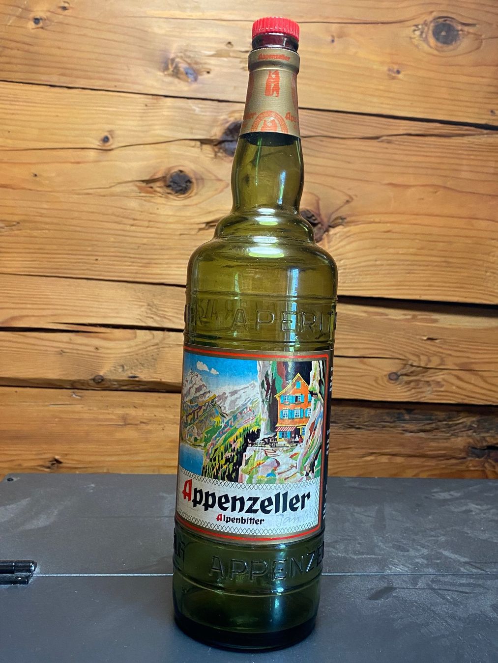Bottiglie: Antike ....Appenzeller Alpenbitter Flasche....! – Usato da Wattwil venduto da Hoelzig