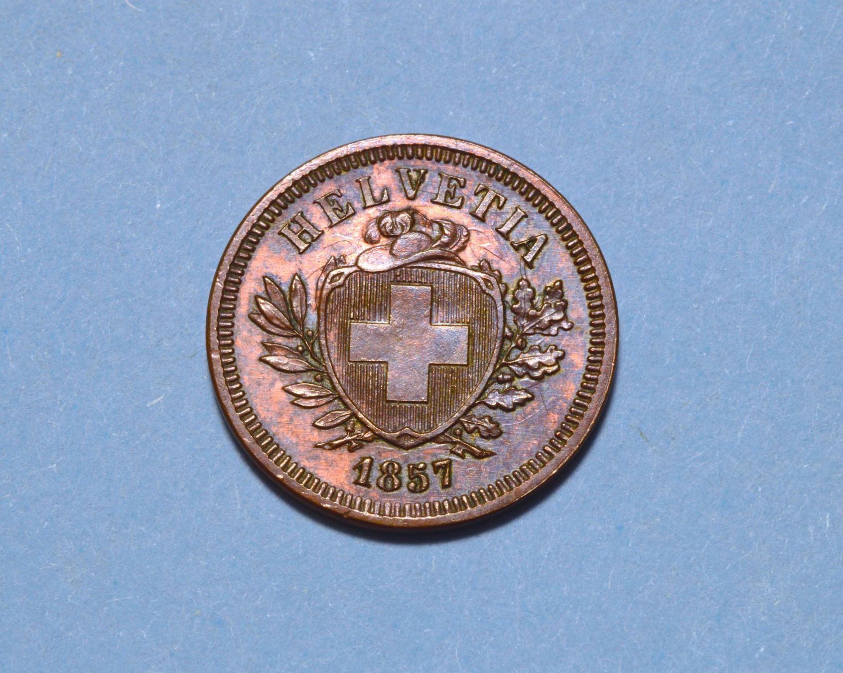 Tutti le monete: 1 Rappen 1857 – Usato da Oberglatt ZH venduto da ZH111 2