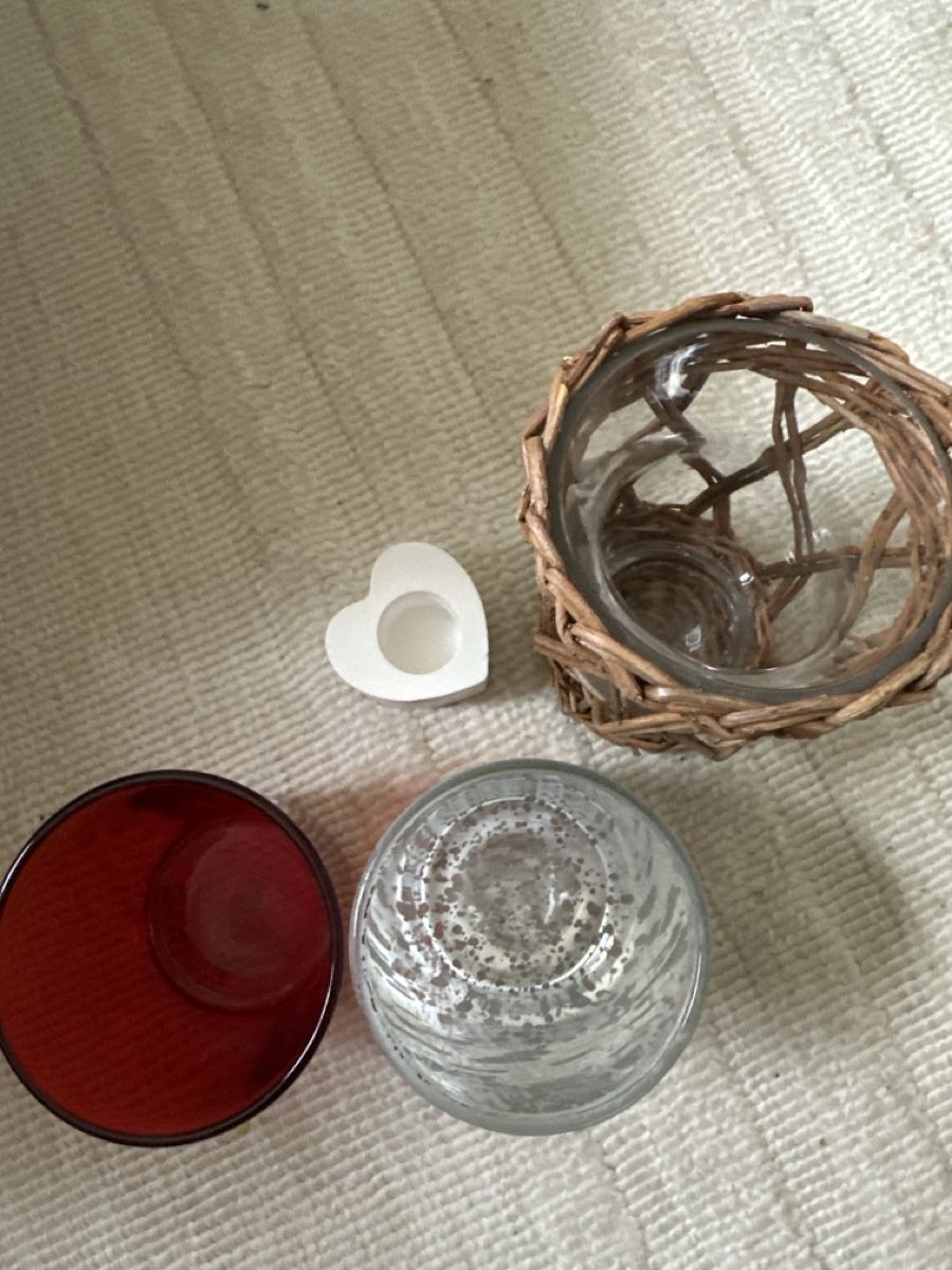 Tutte le decorazioni: Set of 4 Candle Holders, Spring Decor, Rustic, Heart 45 – Usato da Zürich venduto da car_68nt 1