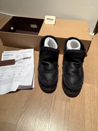 MOU Winterstiefel Ancleboots Gr.40 Leder+Fell schwarz