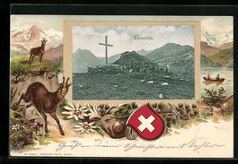 Passepartout-Lithographie Ebenalp, Gipfe