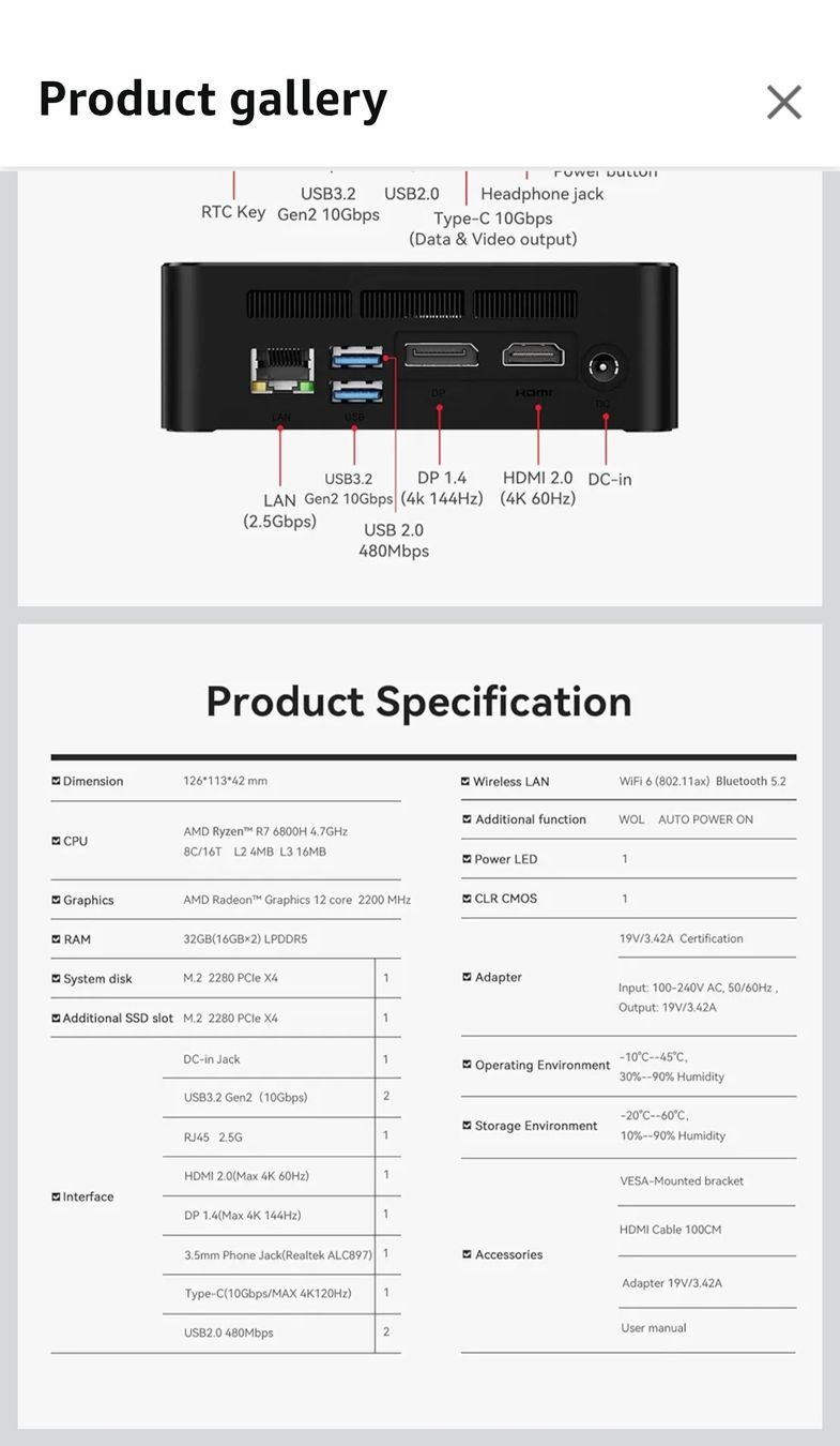 Amd PCs: Beelink Mini Pc 512 GB SSD m2 Mini Büro Pc – Neu (gemäss Beschreibung) aus Turbenthal von baumstammrocker 2