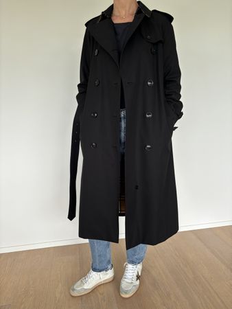 Burberry langer Heritage Trenchcoat Waterloo schwarz wie neu