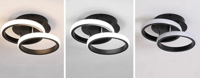 Lampadari & plafoniere: Zwei Ringe Moderne Deckenlampe Acryl Schwarz – Nuovo e nell'imballaggio originale da Châtelaine venduto da topshop.switzerland 1