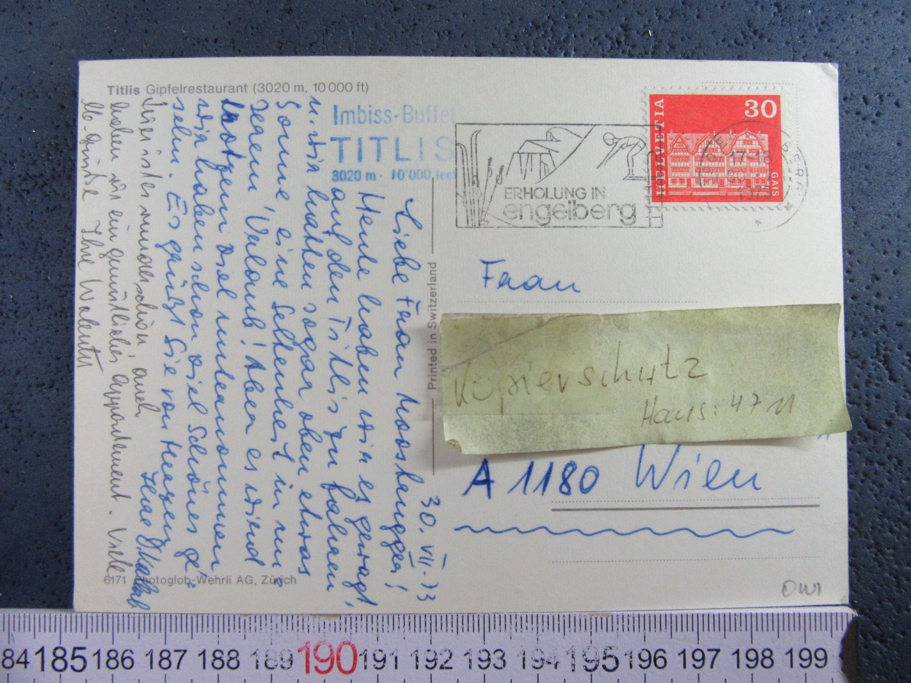 Cartoline postali: TITLIS GIPFELRESTAURANT 1973 ONW AK – Usato da Ettingen venduto da Hausi4711 1
