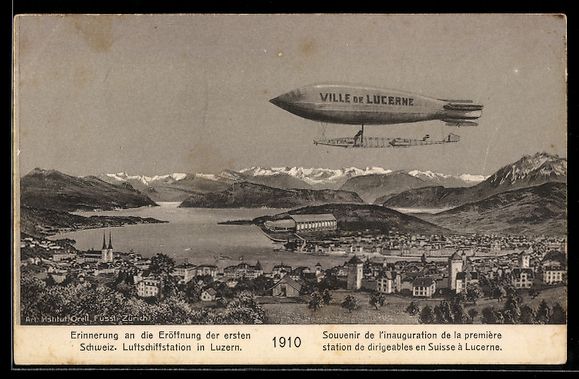Cartes postales: Luzern, Luftschiff  Ville de Lucerne   – D'occasion à Berlin par bartko-reher