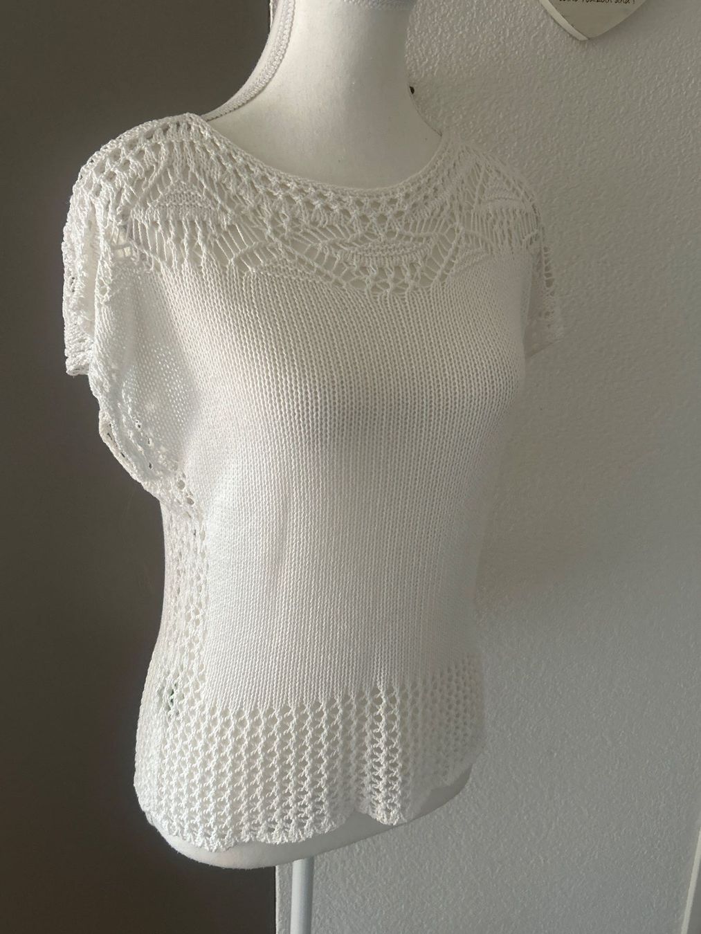 Maglioni & Felpe: Damen kurzarm Strickpulli weiss von Reel – Usato da Brunnen venduto da Nala2929 3