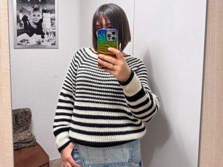 Herrlicher Strickpullover, gestreift, Grösse M!
