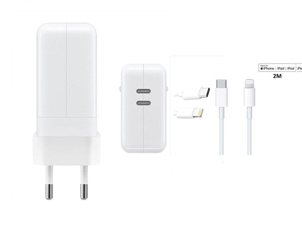 Caricabatterie: Duo 35W iPhone Netzteil 2x USB C +2meter lightning kabel – Nuovo (secondo la descrizione) da Kirchdorf AG venduto da csnmclub 5