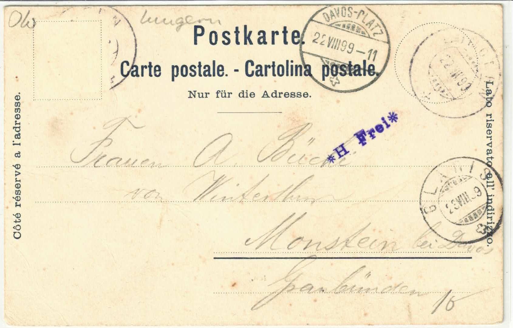Cartoline postali: Sommerwirtschaft Schwendlen 1899 – Usato da Ettingen venduto da Kartenplanet 1