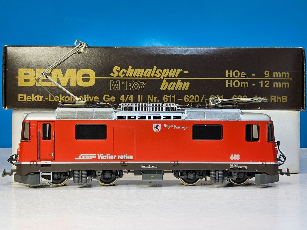Bemo Modelleisenbahnen: BEMO 125818 Vitrinenmodell _ RhB Ge 4/4 II _ 618 _ Bergün – Gebraucht aus Uerikon von Airport68 4