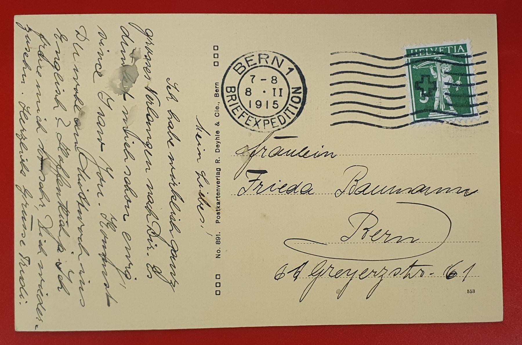 Cartes postales: Bern 1915 - Wohnhaus mit Bewohner – D'occasion à Kreuzlingen par Rschweiz1 1