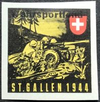 Soldatenmarke 2.WK, St. Gallen 1944, geschn, Wi AM 67-2