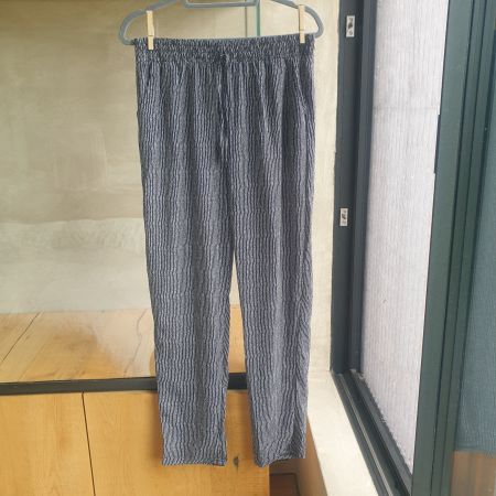 🐸 SCHLUPFHOSE ELASTBUND HOSE BLAU WEISS GESTREIFT L