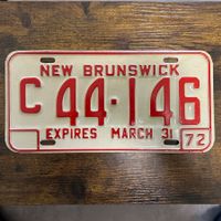 🇨🇦 1972 Vintage Autonummer - New Brunswick C44-146 -Kanada