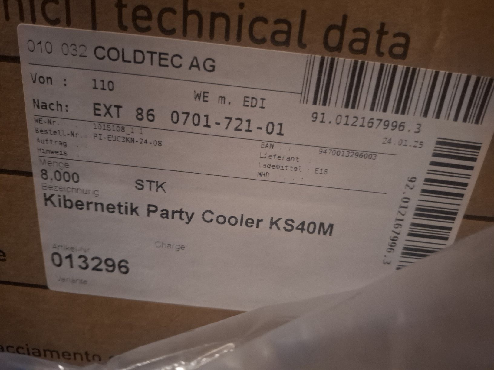 Kibernetik Kühlschrank: Kibernetik Party Cooler, Neu – Neu und originalverpackt aus Gümligen von Mamma_mia_2025 1