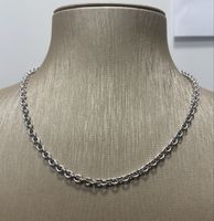 18K Gelbgoldkette, weiss rhodiniert 41cm