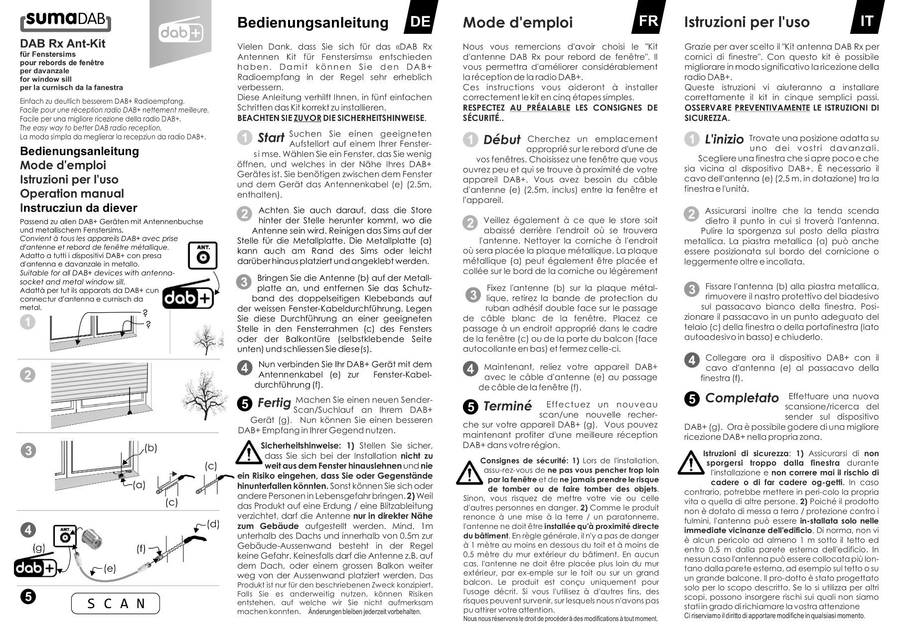 Radiocomunicazione: DAB+ Empfangsantennen-Kit Fenstersimsantenne – Nuovo e nell'imballaggio originale da Unterägeri venduto da sumatronic 6