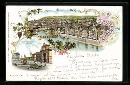 Litho Zürich, Teilansicht, Escherdenkma
